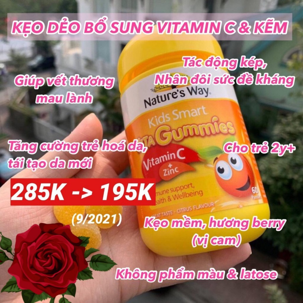 Kẹo dẻo Gummies các loại Nature's Way 60 viên Úc