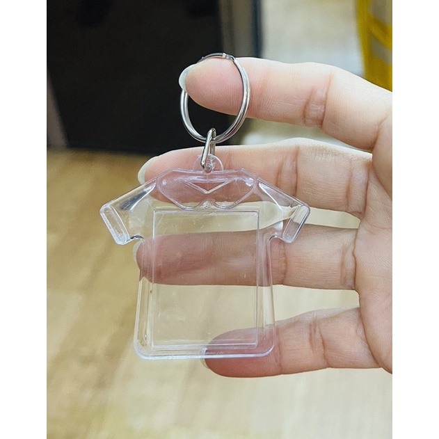 Phôi móc khoá mica trong 6 mẫu làm ảnh in logo chữ cho vào