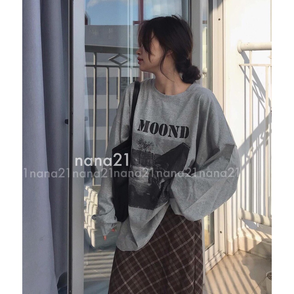 Áo thun dài tay form rộng Moond_Áo unnisex dài tay thu đông basic, cá tính