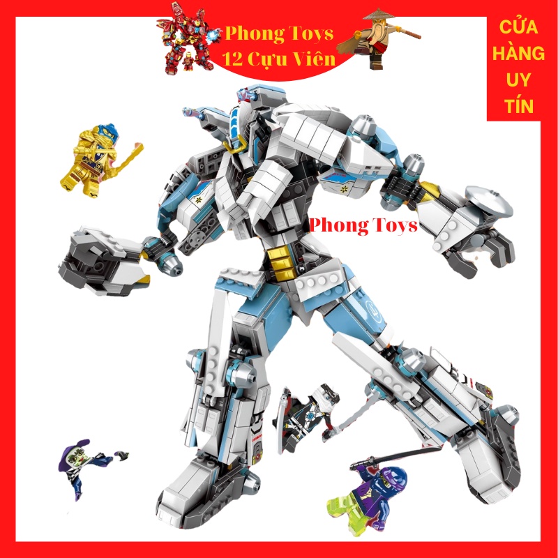 LEGO 71738 LEDUA 76077 XẾP HÌNH CHIẾN GIÁP NGƯỜI MÁY ROBOT TITAN MECH TRẮNG CỦA NINJA ZANE BATTLE 972 MẢNH