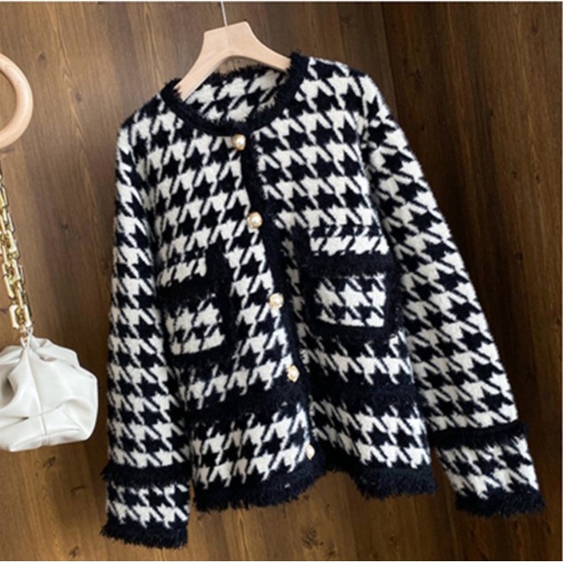 KHOÁC DẠ TWEET | Áo Khoác Dạ Tweet Cổ Tròn Dài Tay Caro Form Basic Ulzzang Hàn Quốc, Chất Dày Dặn Quảng Châu | BigBuy360 - bigbuy360.vn