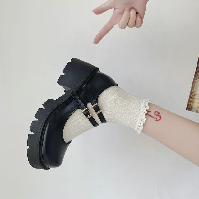 (SẴN 1 SỐ SIZE) Giày Búp bê Ulzzang Nữ Đế độn 6 phân 2 Quai ngang CỰC XINH!