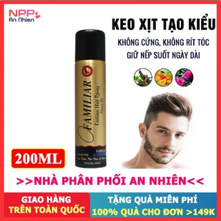 Nhập AFFINS20K [Giảm ngay 20K đơn từ 99K] Keo xịt tóc tạo kiểu tóc Familiar 200ml- NPP AN NHIÊN