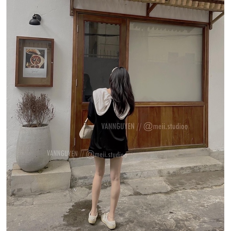 áo nỉ da cá cổ bèo nơ | BigBuy360 - bigbuy360.vn
