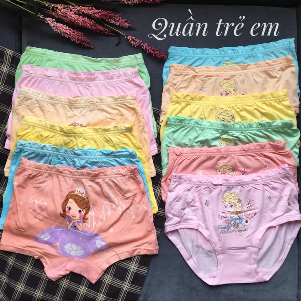 Quần lót bé gái cho bé từ 9 đến 40kg , quần chíp bé gái không gian eva KGE