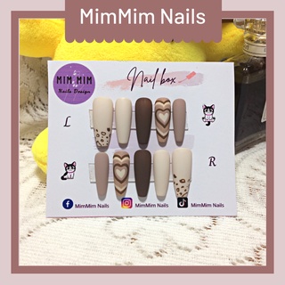 Nail box móng úp thiết kế tim dễ thương