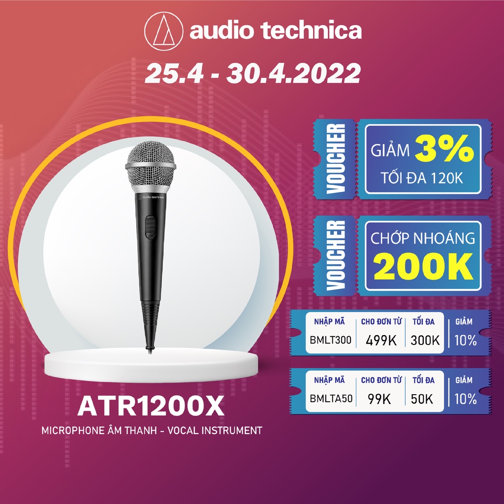[Mã ELHACE giảm 4% đơn 300K] Microphone Audio-technica ATH-ATR1200X - Hàng Chính Hãng