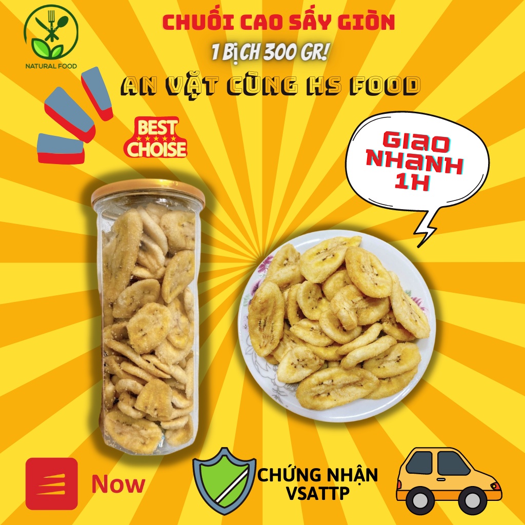 CHUỐI CAO SẤY GIÒN 350GR - ĐỒ ĂN VẶT - SIÊU NGON- SIÊU RẺ - SIÊU CHẤT LƯỢNG-SIÊU THÍCH [FREESHIP hỏa tốc 1h]