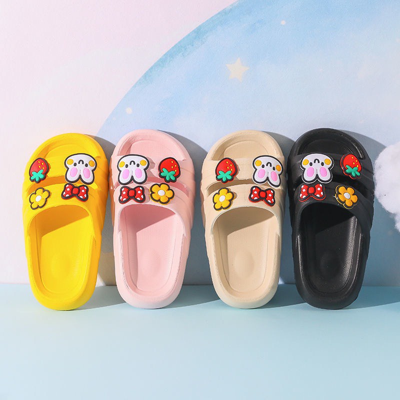 Dép lê gắn sticker dễ thương cho bé gái, dép hai quai ngang chất liệu EVA mềm nhẹ Tulastore