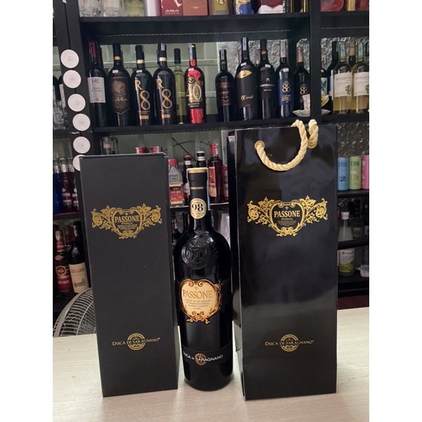 Vang đỏ Ý PASSONE Puglia 15 750ml-Tặng Hộp Giấy và Túi xách Giấy