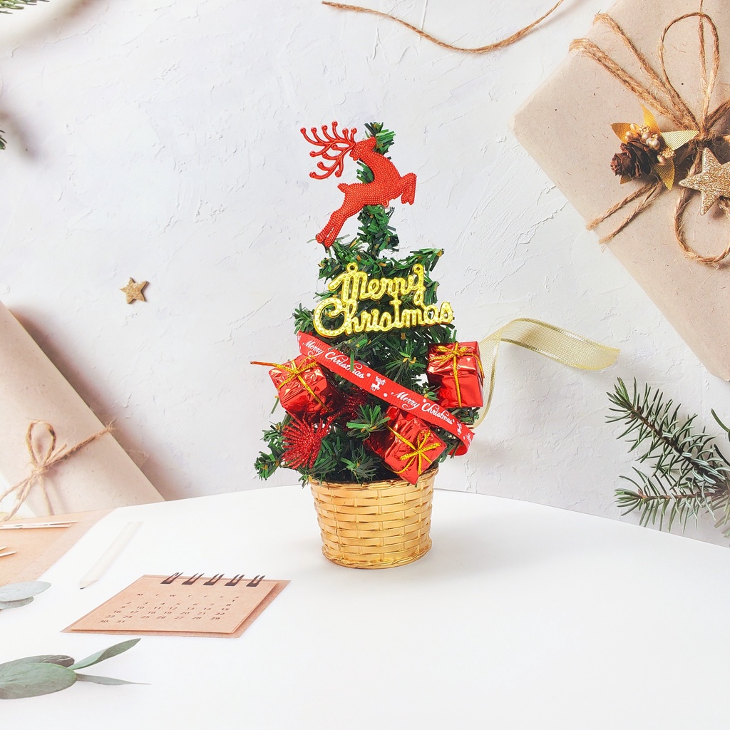 Cây Thông Nhí TNM02 Cao 20CM Để Bàn Trang Trí Giáng Sinh