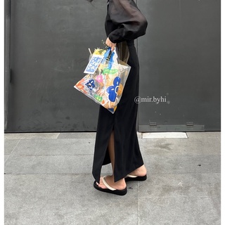 MING SKIRT | mir.byhi | Chân váy dáng dài xẻ tà hack chân hàn quốc