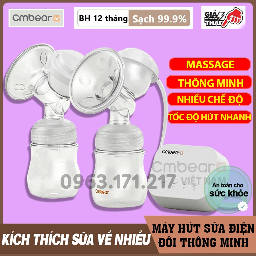 Máy hút sữa CMBEAR cao cấp - Máy hút sữa cầm tay thông minh cho mẹ - Máy hút sữa mẹ tiện lợi, an toàn - CMB02