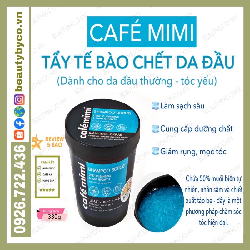 Tẩy tế bào chết cho da đầu CAFE MIMI (Da thường / Siêu dầu) | BigBuy360 - bigbuy360.vn
