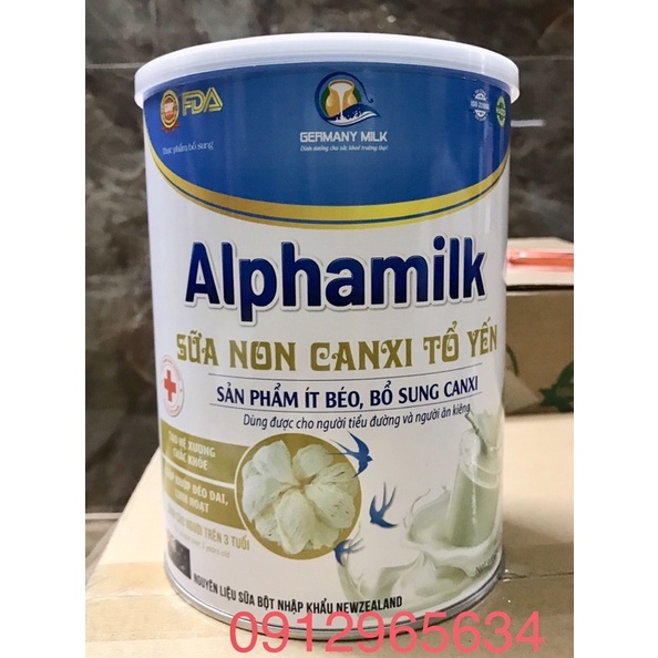 900g Sữa Alphamilk Sữa non Canxi tổ yến bồi dưỡng tăng sức đề kháng cho cơ thể cung cấp canxi chống loãng xương hộp to