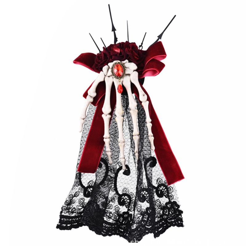 Kẹp Tóc Hình Bộ Xương Hoa Hồng Chống Trượt 2 Trong 1