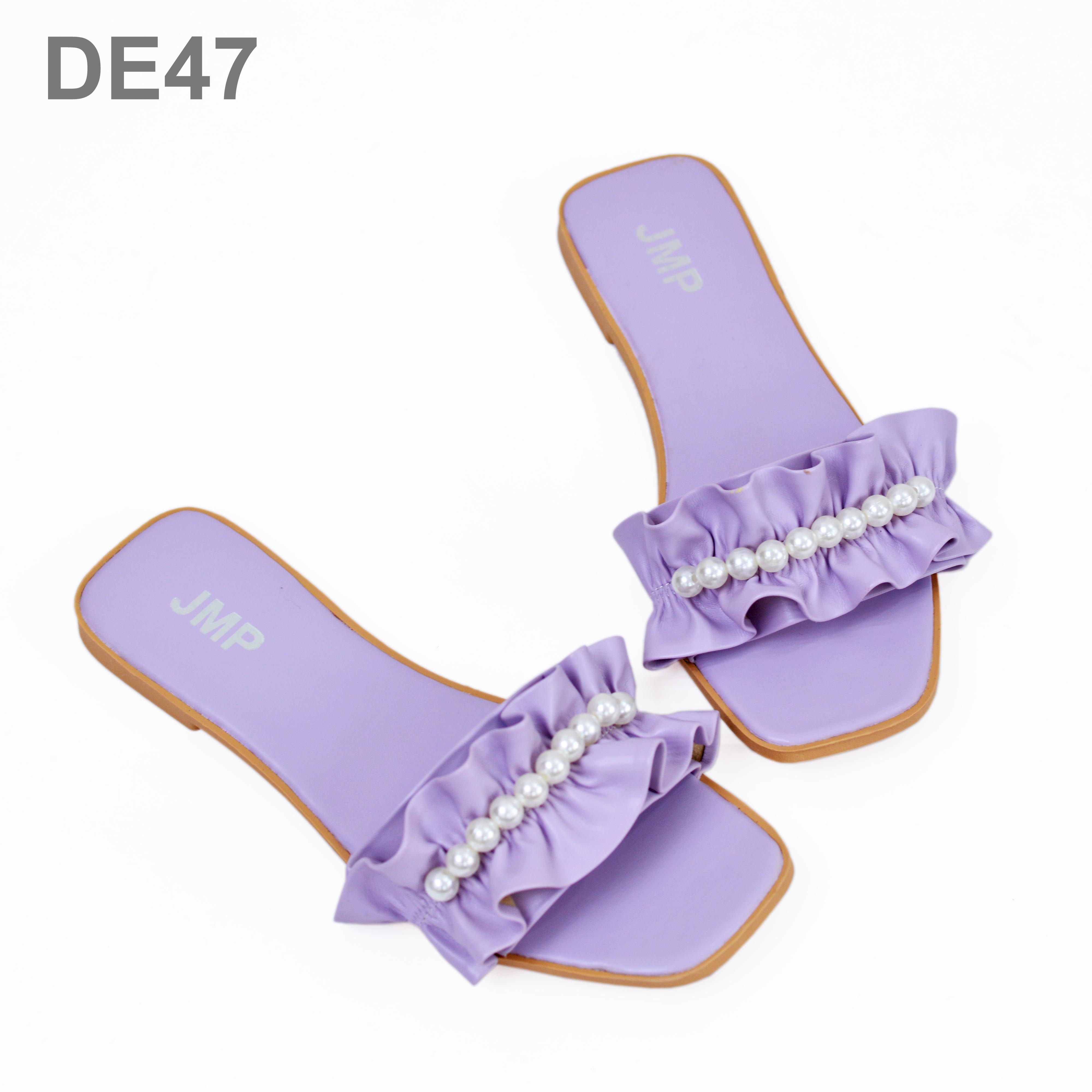 JMP - Dép Thời Trang Quai Ngang Đính Hạt Châu Cao 1CM- DE47