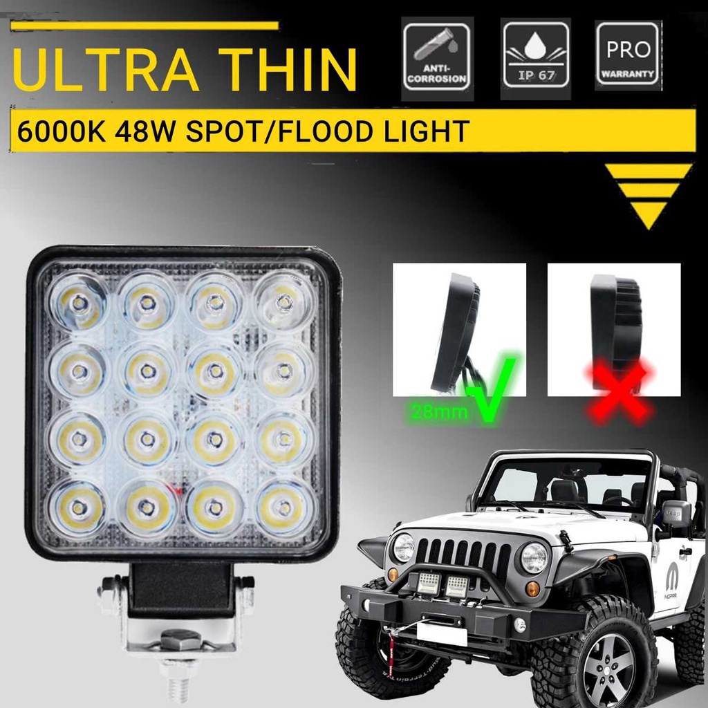 Đèn Led Mini 48W 12V 24V Chuyên Dụng Cho Xe Hơi Xe Máy