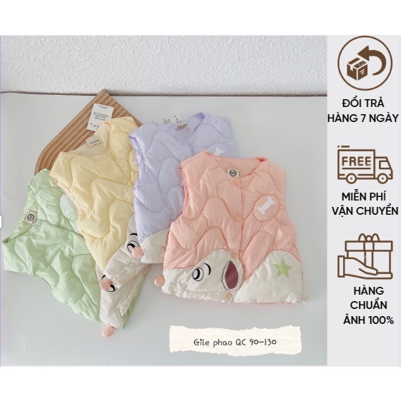 Áo phao gile hình cún hàng quảng châu cho bé trai, bé gái - Bi Kids