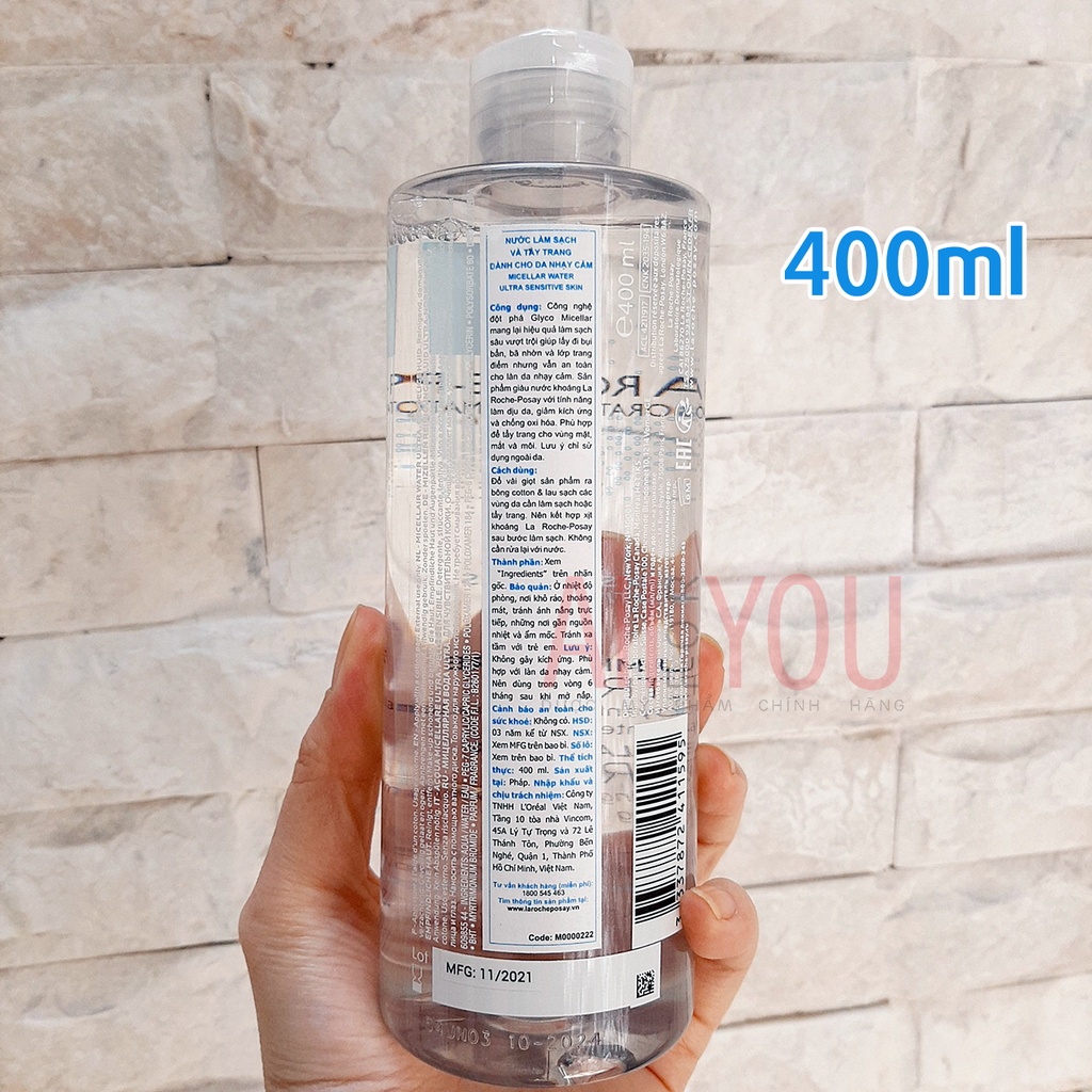 La Roche Posay Micellar Water Ultra Sensitive Skin - Nước tẩy trang làm sạch sâu cho da nhạy cảm