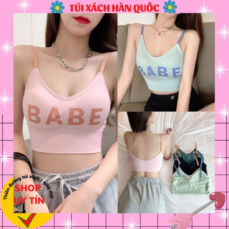 Bra Khoét lưng BaBe nâng ngực chất liệu cotton -Áo Croptop nữ 2 dây croptop nữ kiểu ôm body co giãn 4c mềm mịn 317