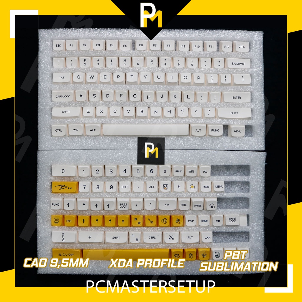 Keycap xda pbt honey milk cao 9.5mm xịn nút cho bàn phím cơ của PCmaster