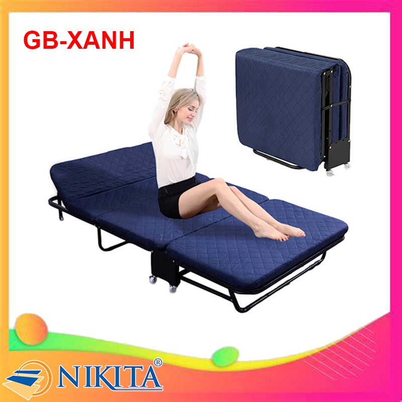 Giường gấp ba NIKITA, Gấp gọn tiện lợi, có bánh xe di chuyển - Bảo hành chính hãng NIKITA 12T