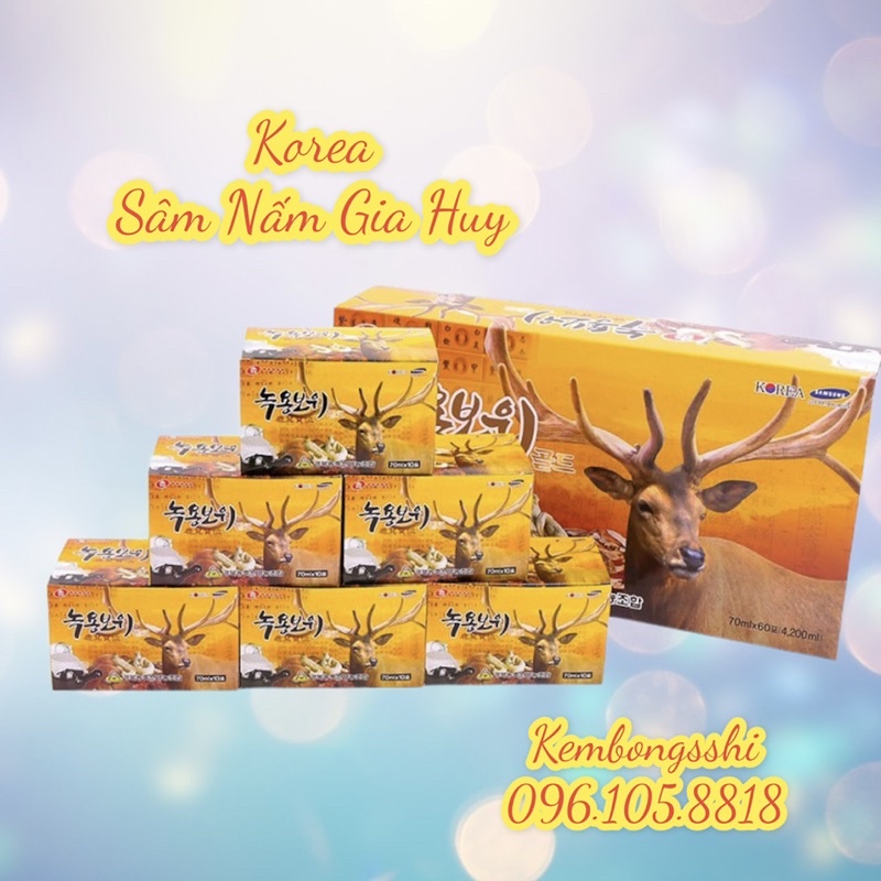 [ HÀNG MỚI ]Nước Hồng Sâm Nhung Hươu 6 Năm Tuổi Hàn Quốc, Hộp 60 gói