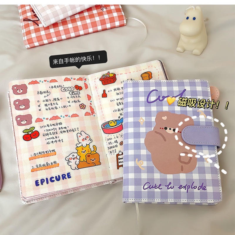 ⭐ iLado ⭐  ins sổ tay da A5 tài khoản tay sáng tạo dễ thương vở kẻ ngang sổ ghi chép notebook binder a5 sổ ghi chép sổ tay ghi chép vở lò xo kẻ ngang sổ lò xo kẻ ngang marker học văn phòng phẩm sổ ghi chú sticker sổ ghi chú mini tập vở