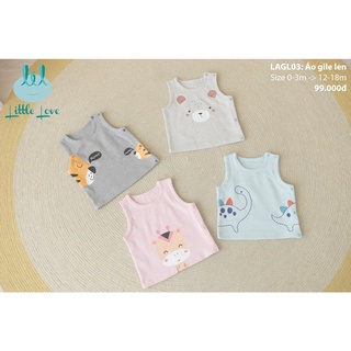 Gi lê nỉ mỏng Little love LIL thu đông Gile Ghi lê sơ sinh bé trai bé gái