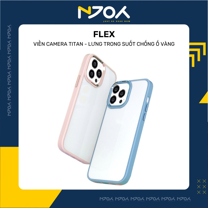 Ốp Lưng Trong Suốt Viền Màu Flex Khung Kim Loại Bảo Vệ Camera Cho Ip 13 Pro Max 12 Pro Max 11 Pro Max Njoyshop