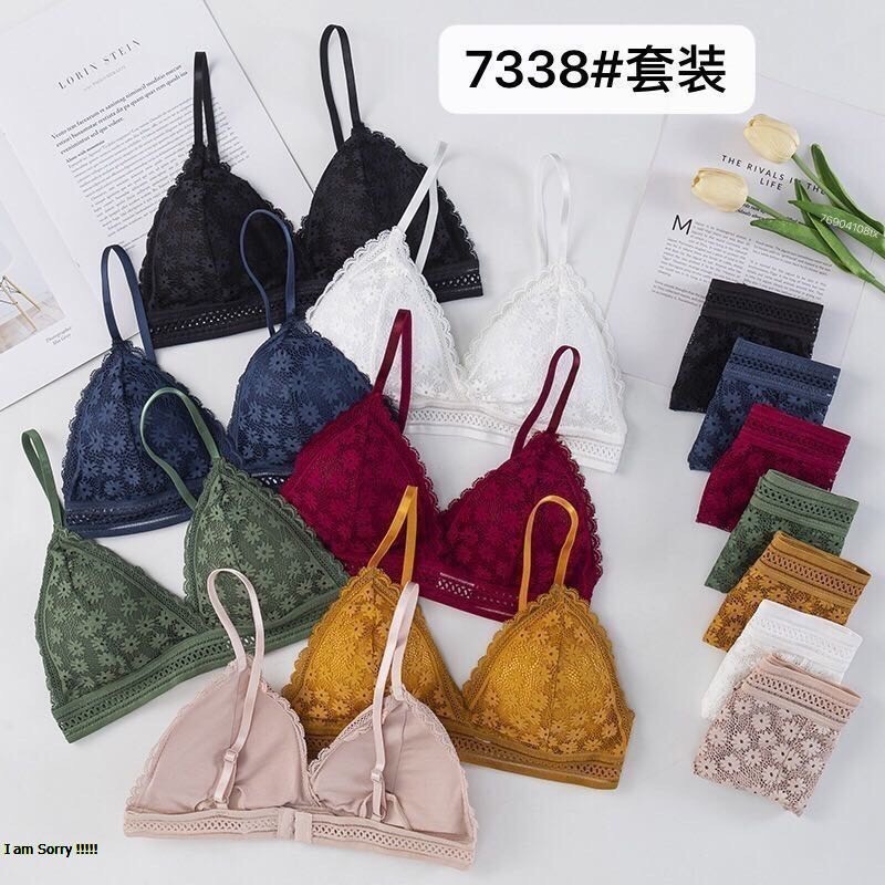 Áo Bralette kiểu Pháp áo bra không gọng mút mỏng tháo được nhiều màu mã 7338