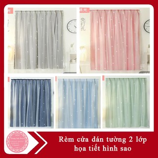 Rèm cửa dán tường 2 lớp hoạ tiết sao 1m - 2m