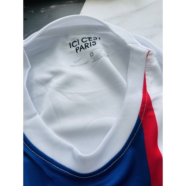 Set bộ quần áo thể thao bóng đá nam nữ vải gai mịn clb psg paris saint germain sân khách áo trắng quần trắng 2022 2023