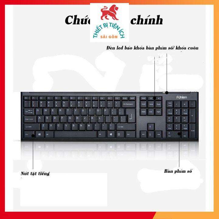 Bộ phím chuột không dây Fuhlen MK650 màu đen/trắng-Hàng chính hãng BH 24 tháng