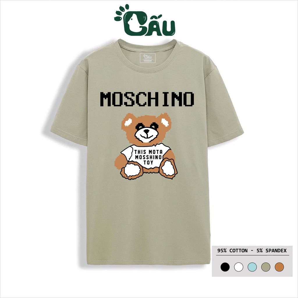 Áo thun nam GẤU 194 cổ tròn tay ngắn vải coton co dãn, dày dặn, form regular fit - Gấu Moschino