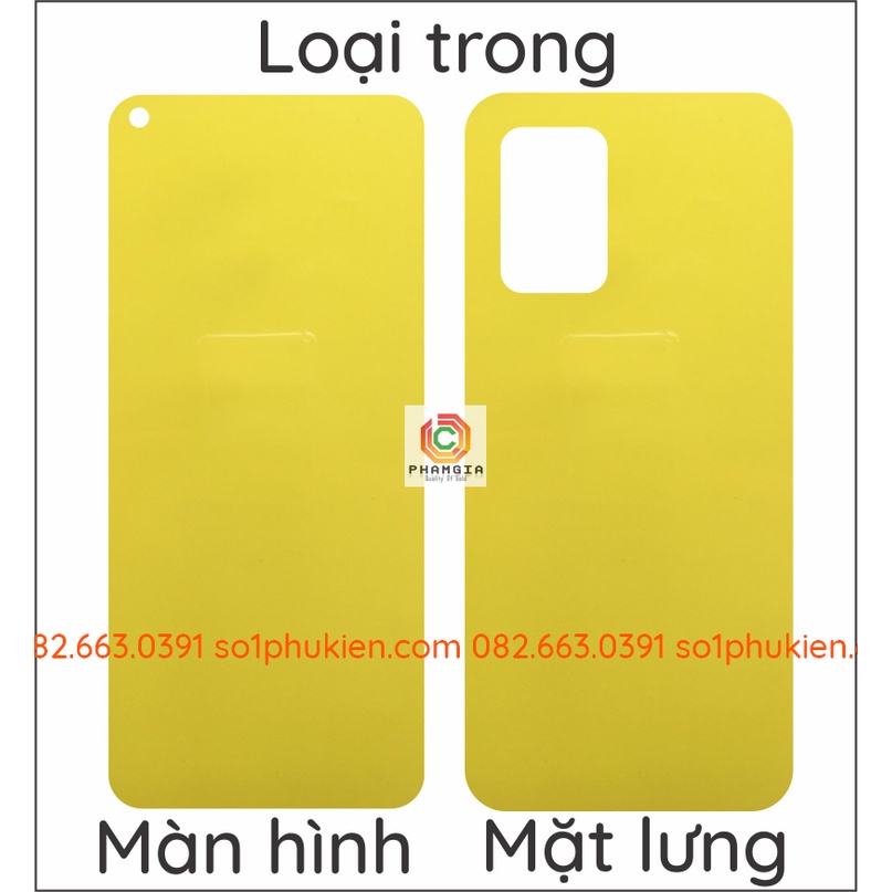 Dán PPF Realme Q3i loại trong, nhám, da cá sấu dành cho màn hình, mặt lưng, full body lưng viền