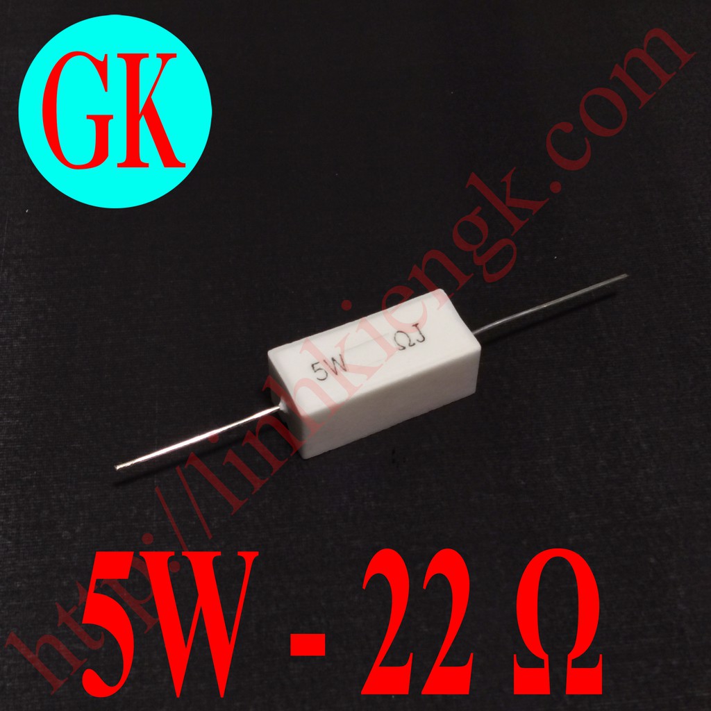 (10 con) Điện trở sứ 5W 22 ôm [K-03-02]