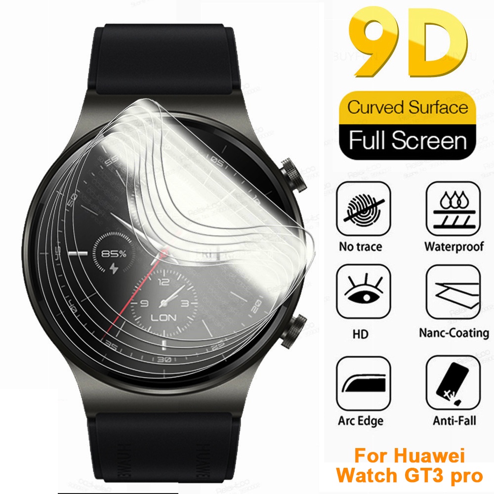 Kính Cường Lực 9D Viền TPU Dẻo Bảo Vệ Màn Hình Đồng Hồ Thông Minh Huawei Watch GT 3 Pro