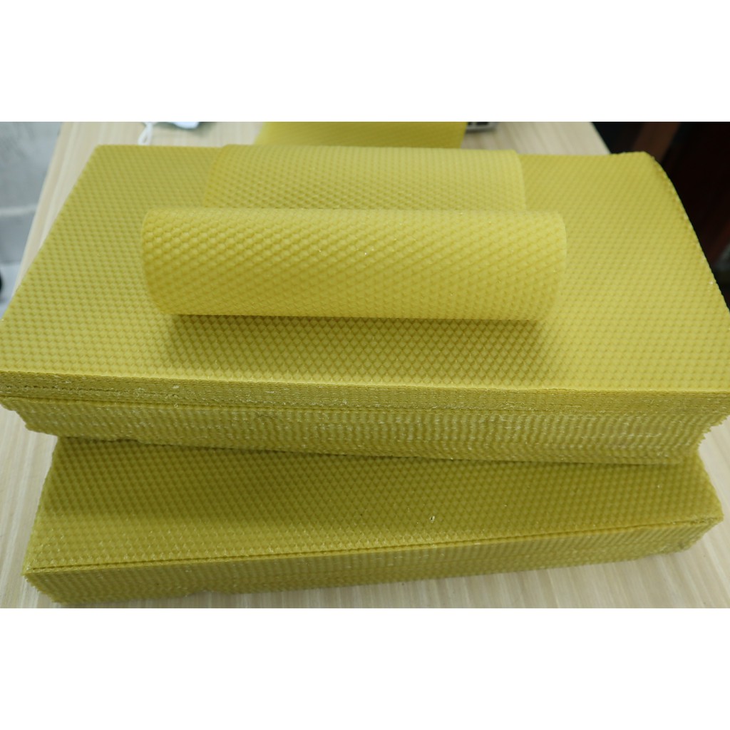 5 TẤM Chân Tầng Ong Nội Sáp Vàng, Mềm Kích Thích Ong Xây Nhanh