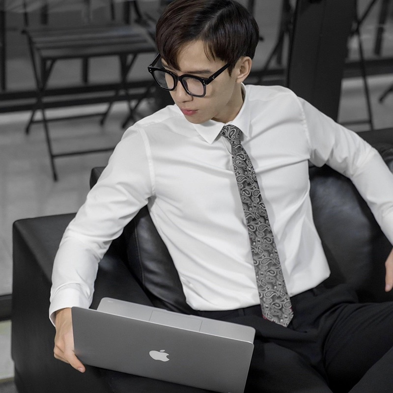 Áo sơ mi trắng nam thời trang kiểu dáng hàn quốc sang trọng lịch lãm