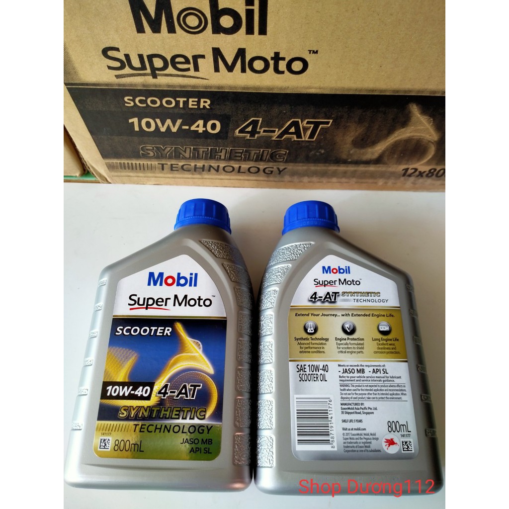 Nhớt xe tay ga MOBIL SUPER MOTO SCOOTER 10W40 4T  - Nhập khẩu Singapore