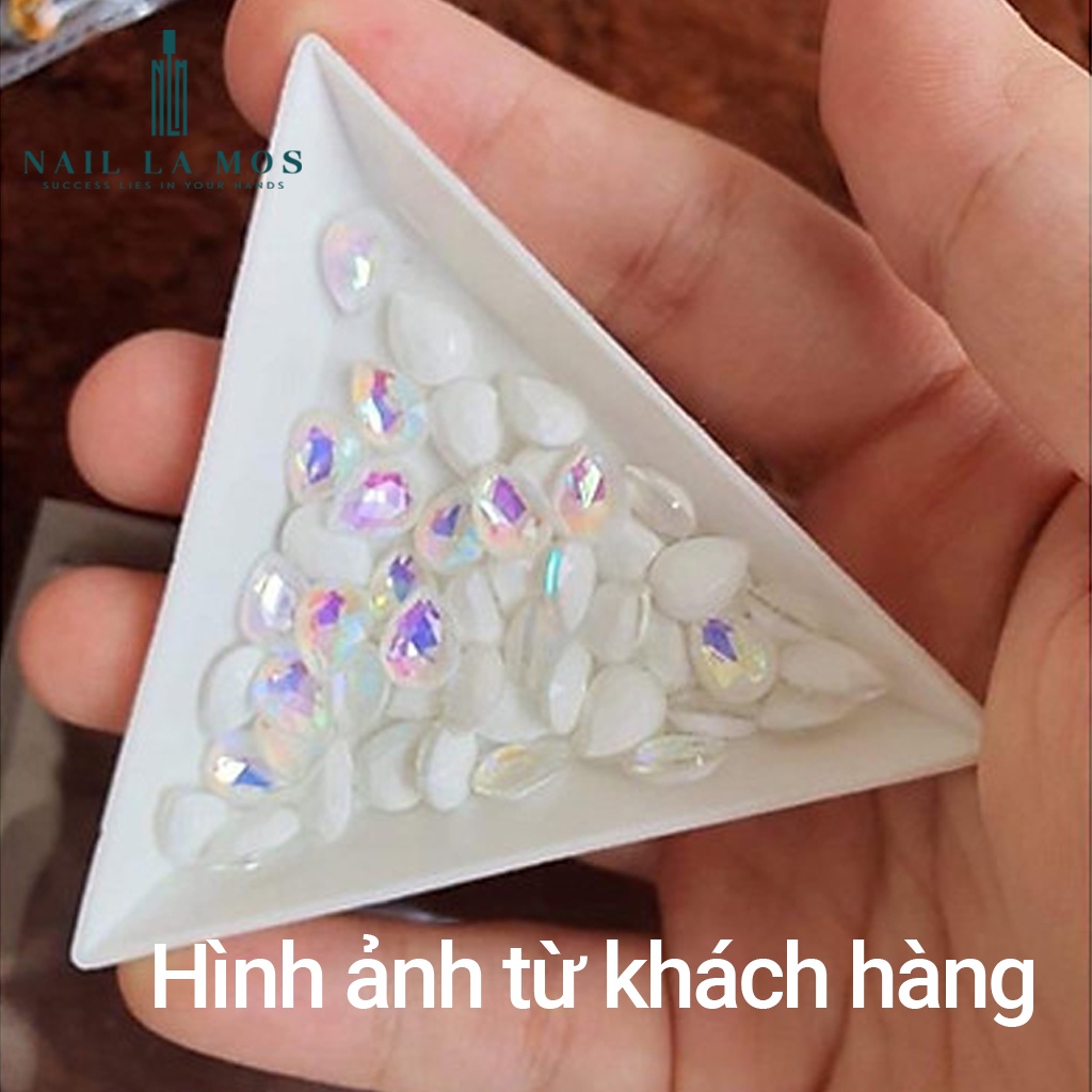 Khay nhựa hình tam giác đựng đá/charm/hoa bột/phụ kiện nail chuyên dụng