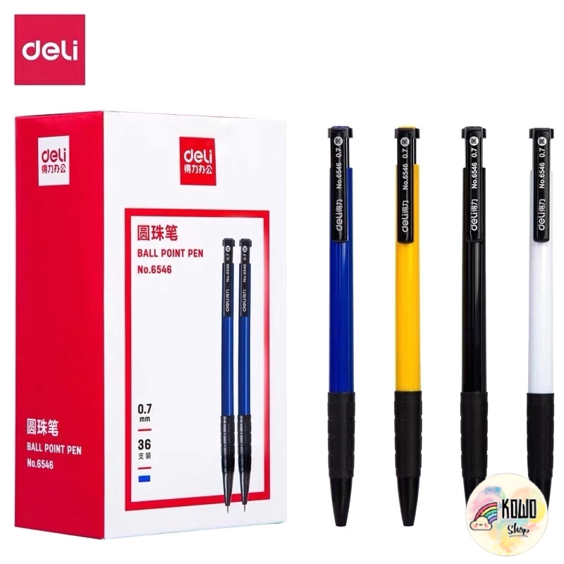 Bút Bi Deli 6546 Chống Trượt Chắc Chắn Ngòi 0.7mm Cao Cấp BB4