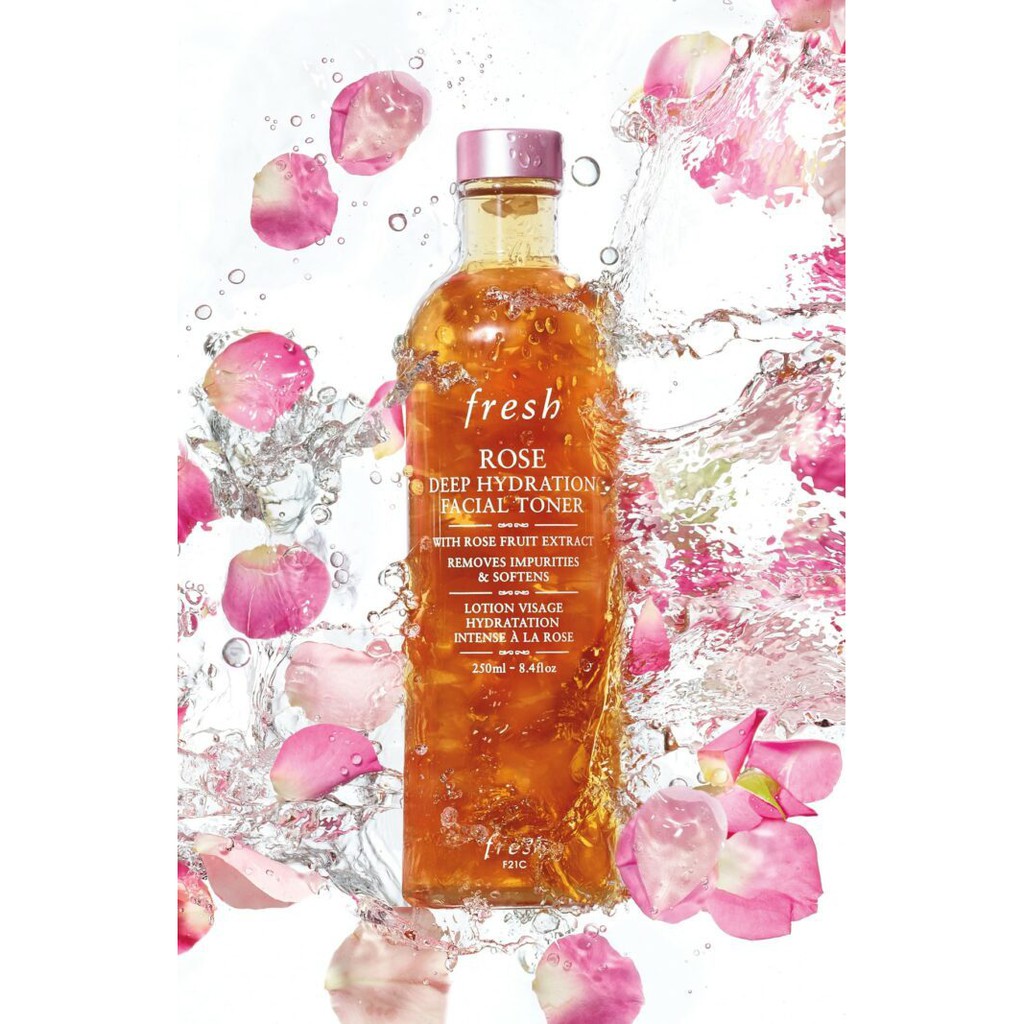 Nước hoa hồng Fresh Rose Deep Hydration Facial Toner 250ML