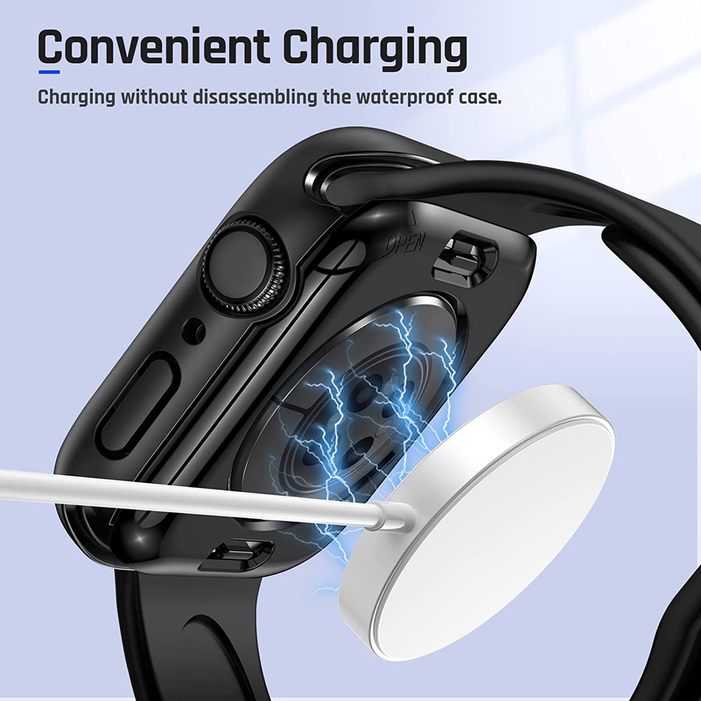 Ốp Bảo Vệ 2 Trong 1 Bằng PC Cứng Chống Nước Bảo Vệ 360 + Khung Sau Cho iWatch Series7 654SE