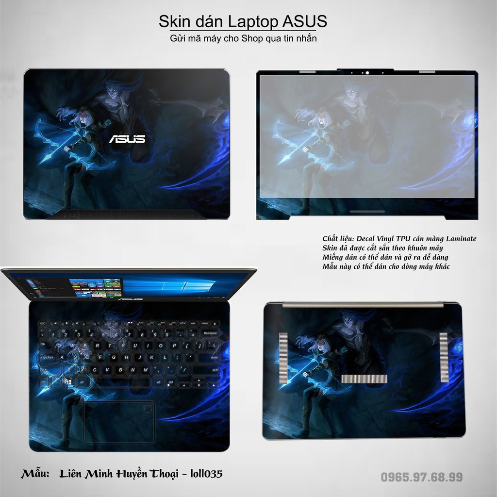 Skin dán Laptop Asus in hình Liên Minh Huyền Thoại nhiều mẫu 4 (inbox mã máy cho Shop)