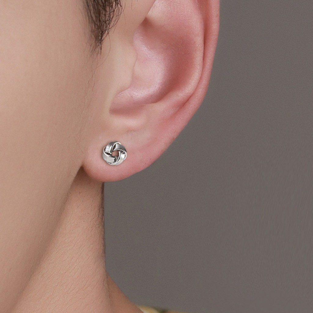 Bông tai, Khuyên tai nam nữ bạc hình mặt hoa uốn lượn mang phong cách âu mỹ, Cá tính, Độc đáo, Unisex, 1 chiếc