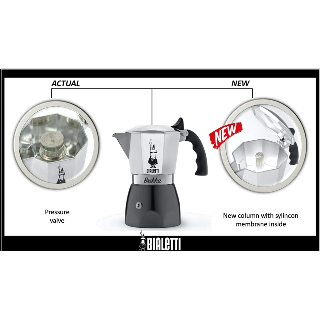 Ấm pha cà phê kiểu ý Moka Pot Brikka - 2 ly - New 2020