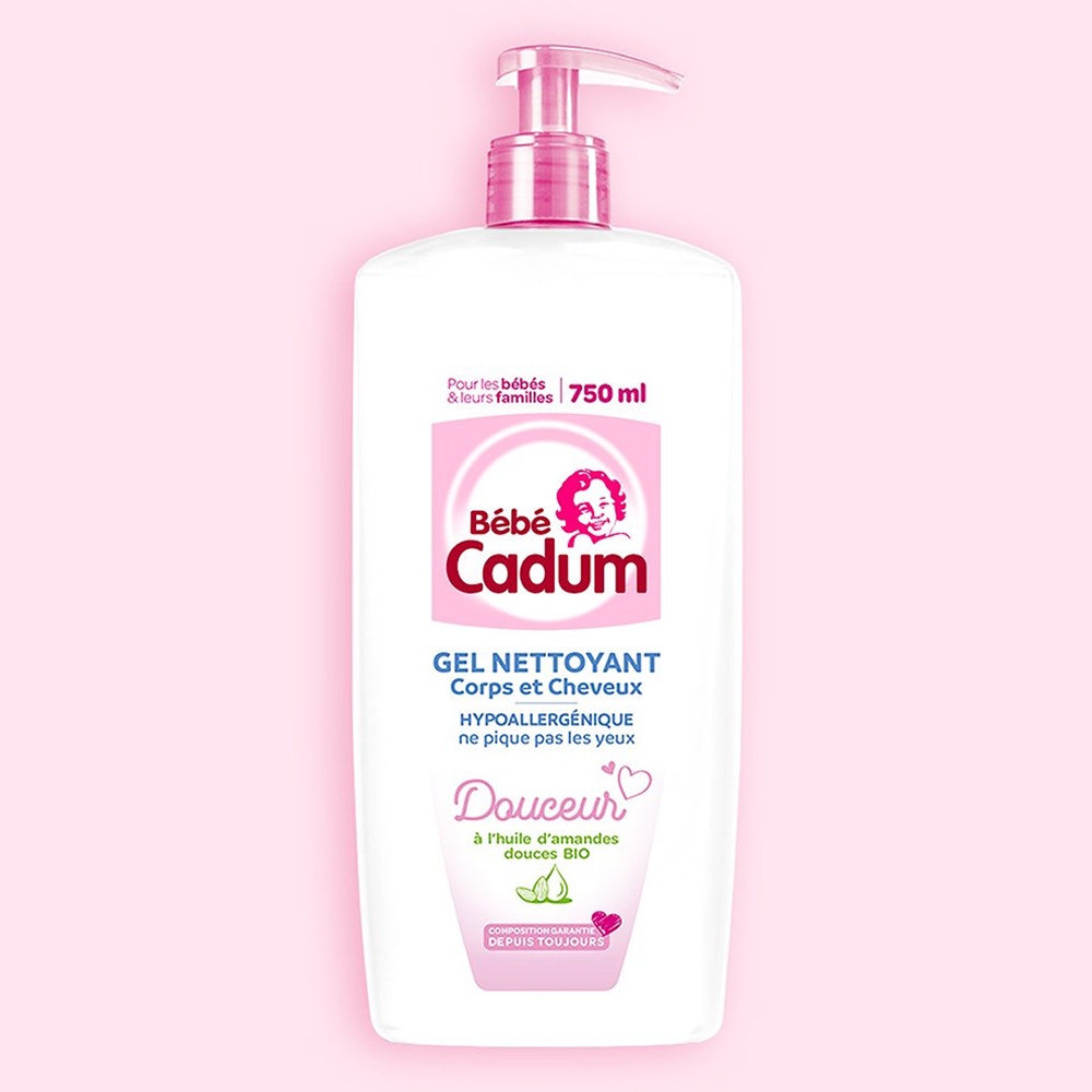 Sữa tắm gội toàn thân Bébé Cadum hữu cơ hạnh nhân cho bé 750ml